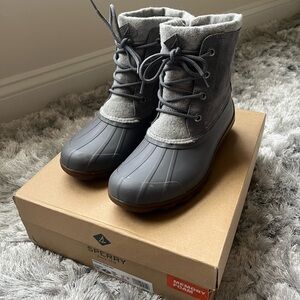 Sperry Top-Sider Syren Double Upper Duck Boot Grey Suede Size 7.5